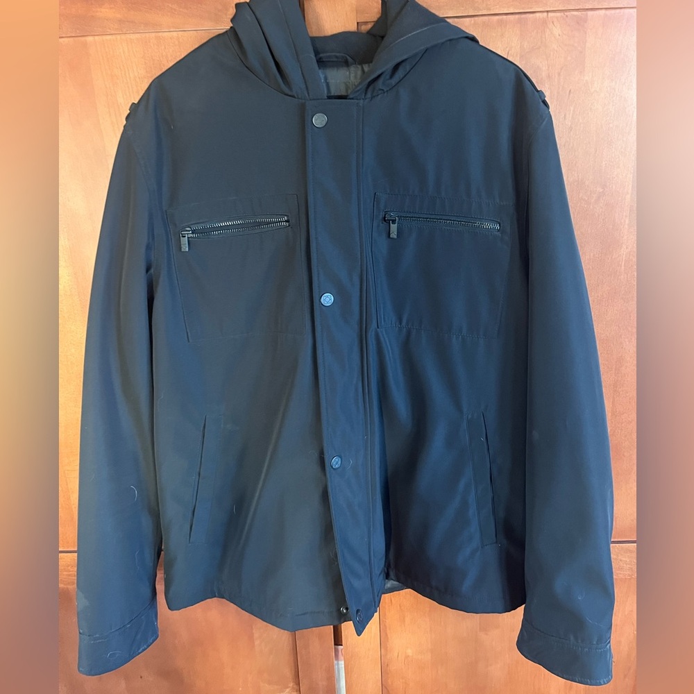 Kenneth Cole Men's Black Hooded Jacket
